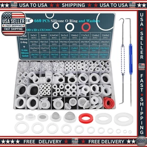 KEZE 660 PCS 18 Size Clear Food Grade Silicone O Ring Assortment Kit - Picture 1 of 8