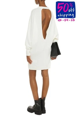 RRP€440 MAJE Wool Jumper Dress Size 1 US4 S Open Back Long Sleeve Crew Neck - Image 1 of 4