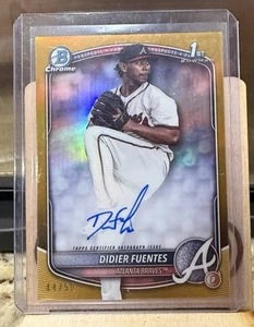 2025 Bowman Didier Fuentes 1st Bowman TRUE GOLD AUTO /50 BRAVES CALL UP STUD - Bild 1 von 2