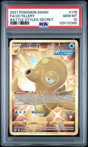 2021 POKEMON SWSH BATTLE STYLES #178 OCTILLERY FULL ART SECRET PSA 10 - Picture 1 of 2