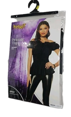 Spirit Halloween Mujer Negro Hombro Descubierto Campesino Top Pirata Disfraz Nuevo Foto 1 de 4