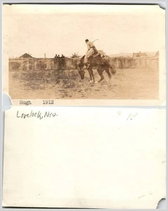 1912 Lovelock Nevada Rodeo Photo Bucking Bronco Rider Cowboy Pershing County - Picture 1 of 1