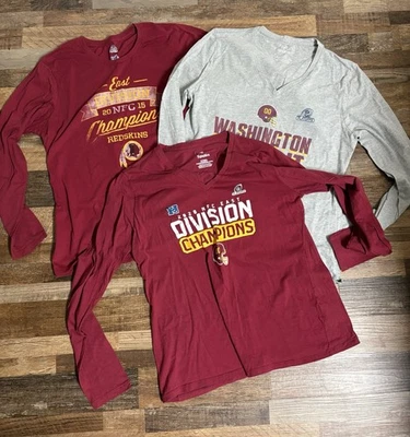 Washington Redskins NFL Mujer XL "Paquete de 3" Camisas de Playoffs Manga Larga Foto 1 de 4