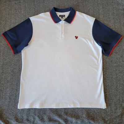 Bad Birdie Pique Golf Polo -White, Navy, Red, Shirt Short Sleeve Men's XXL - Image 1 of 4