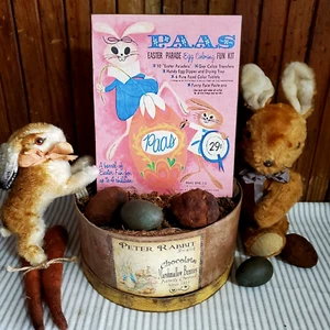 VINTAGE RETRO SHABBY PRIMITIVE STYLE EASTER BUNNY RABBIT 29 CENT EGG PAAS  SIGN - Picture 1 of 9