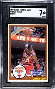 Michael Jordan 1990 Kenner Starting Lineup Brown Border SGC Grade 7 Card 4749231 - Picture 1 of 2