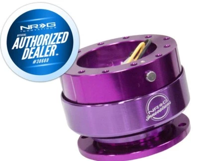 NUEVO VOLANTE NRG LIBERACIÓN RÁPIDA GEN 2.0 PÚRPURA + HERRAJES SRK -200PP  Foto 1 de 2