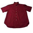 Dockers Colour Block Shirt Short Sleeve Large Burgundy Summer Workwear Festival