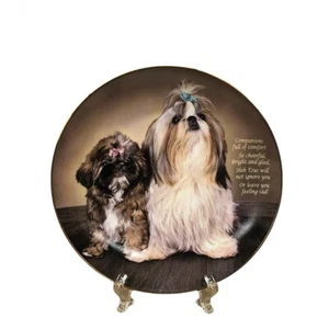 Danbury Mint Collectors Plate  Companions Cherished Shih Tzus Limited Edition - Picture 1 of 3