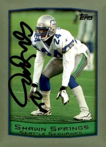 Tarjeta firmada Topps Shawn Spring 1999 Seahawks Buckeyes autógrafo automático - Imagen 1 de 2