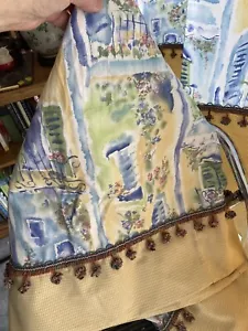 Bellissima tenda da doccia o tenda da tendaggio personalizzata blu e giallo e pannello Valance - Foto 1 di 14
