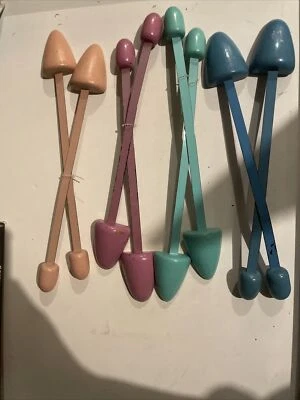 Camillas de exhibición de madera/metal de colección años 50 4 juegos de 2 Foto 1 de 3