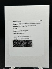 Jaxon Smith Njigba National Treasures Team Slogan Signatures Die Cuts Redemption