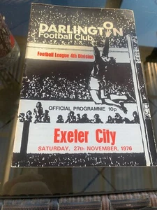 Darlington V Exeter City 1976 Soccer/football Programme - Picture 1 of 2