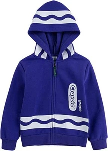 Crayola Kids' Little/Toddler Long Sleeve Fleece Full Zip Hooded Sweatshirt - Picture 1 of 28