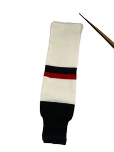 Coppia Calze Trenway Hockey Sox Tubo Bianco Scarlatto Rosso Nero Intermedio Carolina - Foto 1 di 6