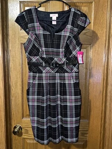 Candie's Dress Plaid w Belt Sz 5 Front pockets Brown - Picture 1 of 6