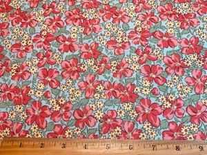 1930s Repro Pink Floral EASTER PARADE L Wilkes Riley Blake Cotton Fabric FQ - Picture 1 of 3