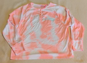 JUSTICE SLEEP Girls Melon/White Weekender TIE DYE 2 PC Pants Pajamas EUC M(10) - Picture 1 of 7