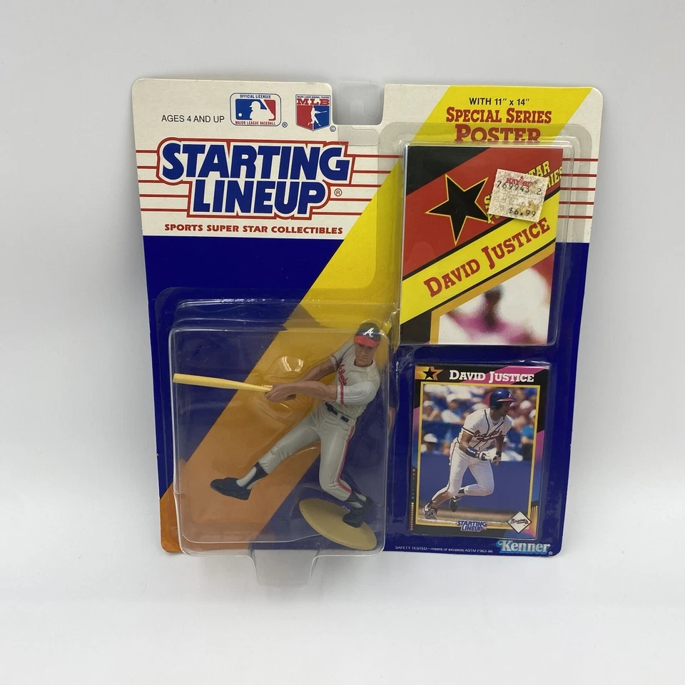 DAVID JUSTICE Atlanta Braves MLB 1992 Kenner Starting Lineup Baseball Figure Toy