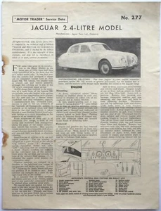 Jaguar berlina de 2,4 litros. Motor Trader Service Data 1957 - Imagen 1 de 4