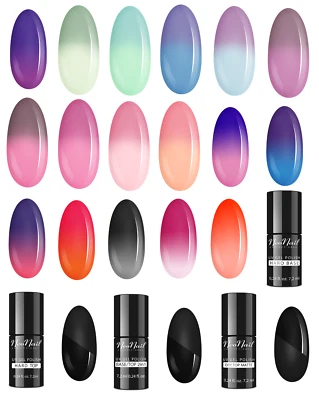 NEONAIL UV Nagellack 7,2ml Gele Glitter Thermo French Neon Glitzer Base Top  - Bild 1 von 3