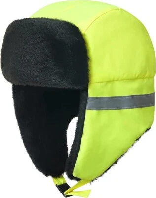 AYKRM Hi Vis Reflective Winter Trapper Hat High Visibility Earflap Thermal VAT - Image 1 of 4