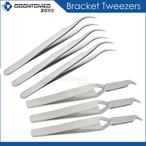 Pack of 6 Orthodontic Bracket Removing & Placing Tweezers Dental Lab Tools - Picture 1 of 3