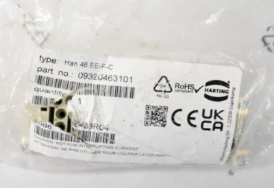 Harting Heavy Duty Power Connector Crimp Order Replacement 09320463101 - Image 1 of 4