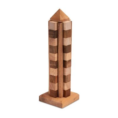 LOGOPLAY HOLZSPIELE Sky Tower - Wolkenkratzer - 3D Puzzle - Knobelspiel im stabilen Holzrahmen