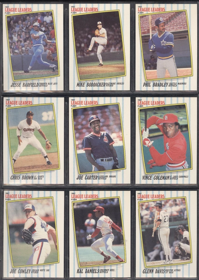 1987 Fleer LEAGUE LEADERS Baseball Card SEE LIST - Image 1 of 1