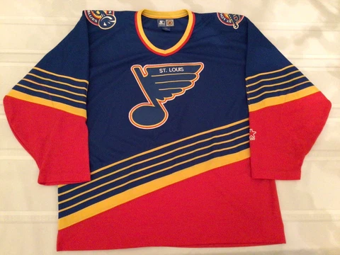 EUC Vintage Starter St. Louis Blues Jersey XXL 1995 Blue Line Player Brett Hull! Cover