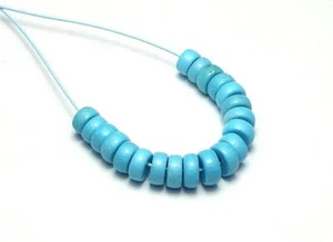 20 pcs SLEEPING BEAUTY TURQUOISE 4mm Rondelle Beads AA+ NATURAL COLOR - Picture 1 of 2