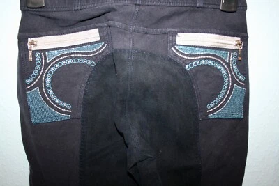 Ƹ̵̡Ӝ̵̨̄Ʒ Reithose Blau Strass Vollbesatz Stretchig Gr 36 (38)  XS-S - Bild 1 von 4