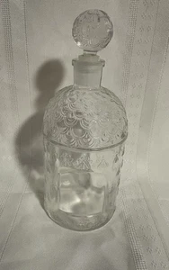 Vintage Guerlain Bee Embossed Glass Empty Perfume Bottle | France 1960s (6.5” ) - Picture 1 of 3