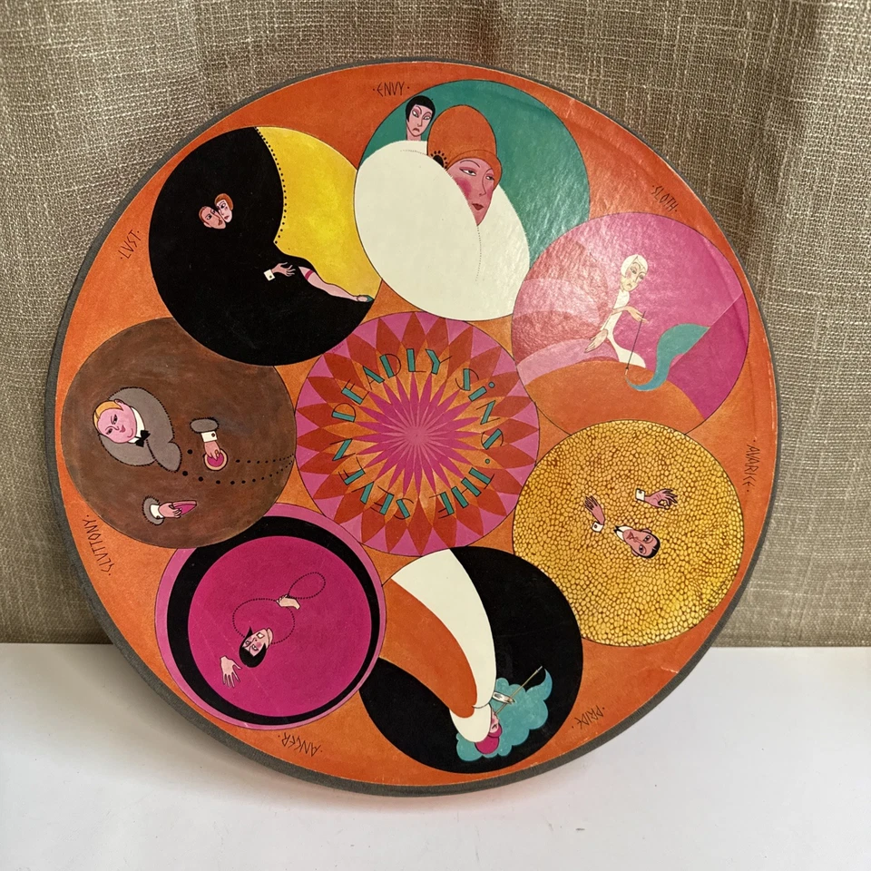 Read Missing Pieces SPRINGBOK 复古 1967 年 The Seven Deadly Sins 圆形拼图 — 第 1/4 张图片