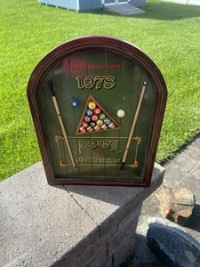 Vintage 3D Billiards Pool Hall Wooden Sign Plaque - Picture 1 of 5