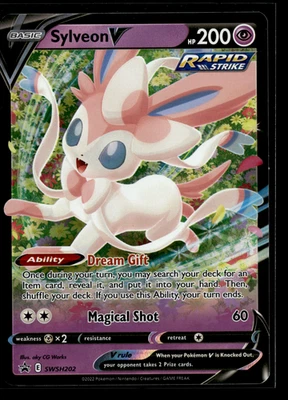 Sylveon V - SWSH202 Sword & Shield Black Star Promo Card - LP - POKEMON TCG - Image 1 of 2
