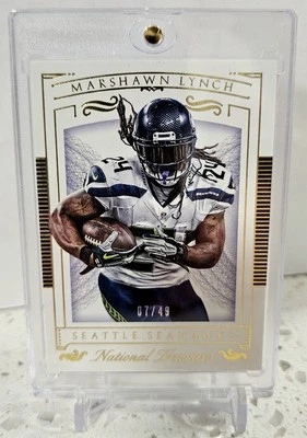 2015 Panini National Treasures Marshawn Lynch Gold /49 - Image 1 of 2