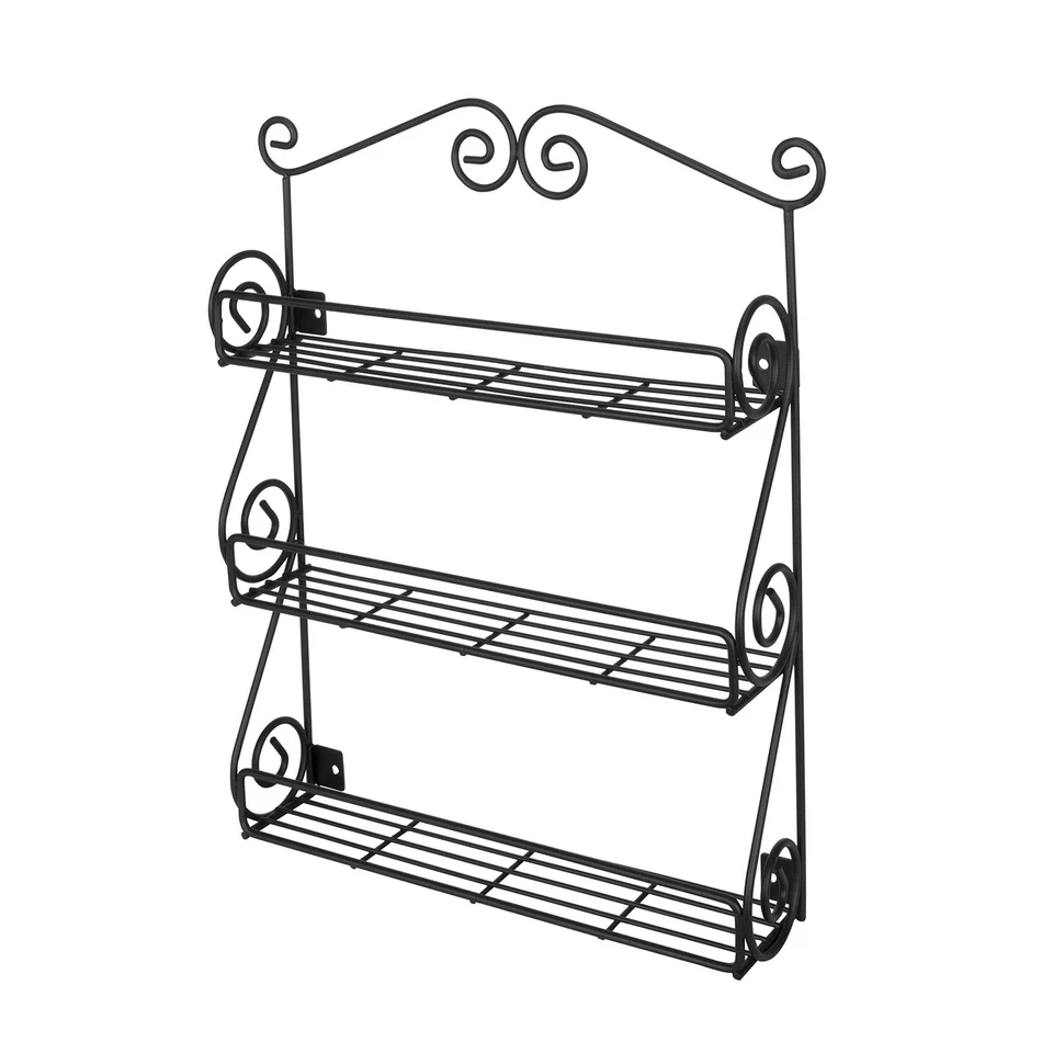 Spectrum Diversified Scroll Spice Wall Mount Rack, Black - Image 1 of 4