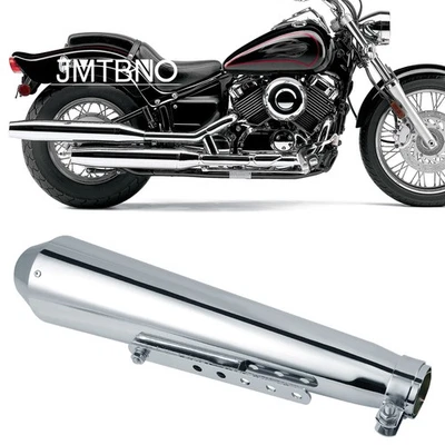 Silenciador de escape de entrada de motocicleta de 1,5"-2" para Yamaha V-star 650 900 1100 1300  Foto 1 de 4