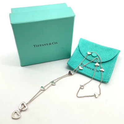 Auténtico collar de plata Lariat corazón abierto Tiffany SV925 8,5 g con caja SK110458 Foto 1 de 4