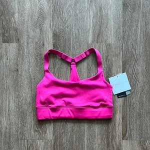 NWT Beyond Yoga Powerbeyond Strive Long Line Sports Bra Small Bright Pink - Picture 1 of 5