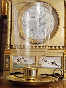 ANTIKER BALDWIN MESSING KERZENSTÄNDER IM KOLONIALSTIL MIT ORKANSCHIRM - Bild 1 von 5