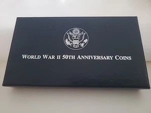 U.S. Mint 1991-1995 World War II 50th Anniversary Commemorative 2-Coin Set COA - Picture 1 of 9