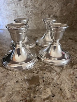 2 Vintage Pair of Watson Co. Sterling Silver Weighted Candleholders - Image 1 of 4