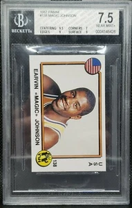 1987-88 Panini Supersport Stickers #138 Magic Johnson Mustafa Arslanovic BGS 7.5 - Picture 1 of 4