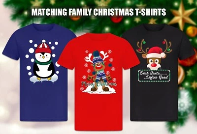 Weihnachten T-Shirt Kinder & Erwachsene Tops Neuheit Weihnachtsgeschenk - Rudolph, Schneemann, Pinguin