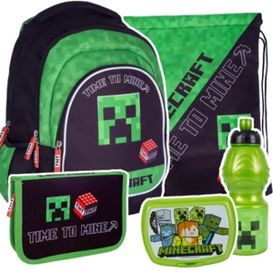  Minecraft Schulrucksack Rucksack Schulranzen Jungen  6 Tlg Set Federtasche  - Bild 1 von 5