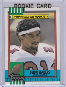 DEION SANDERS Topps SUPER ROOKIE CARD Atlanta Falcons Football DALLAS COWBOYS - Picture 1 of 2